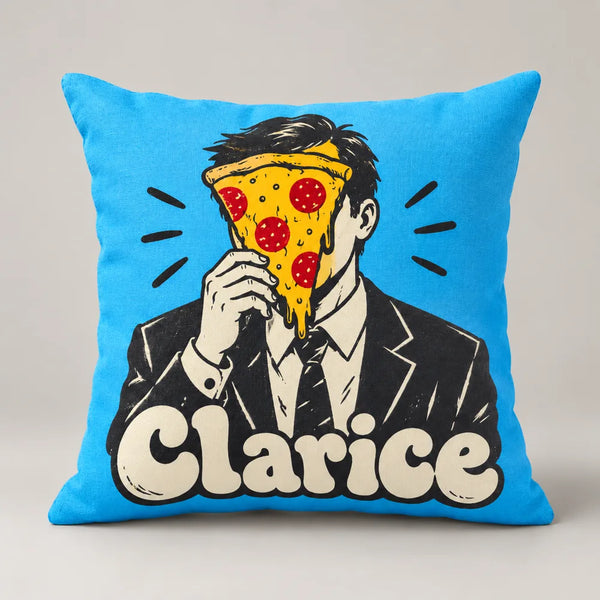 Clarice Pizza Face Pillow Cover